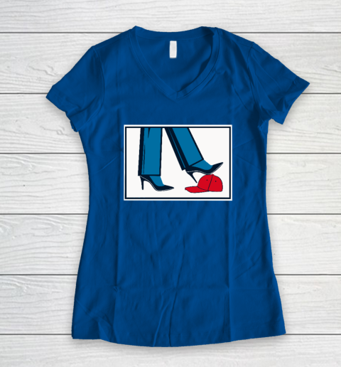 Kamala Harris Heels Stepping On Maga Hat Women's V-Neck T-Shirt 5