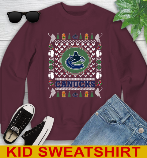 Vancouver Canucks Merry Christmas NHL Hockey Loyal Fan Youth Sweatshirt - Image 5