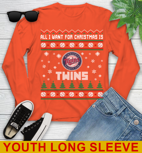 MLB All I Want For Christmas Is Minnesota Twins Baseball Sports 119
