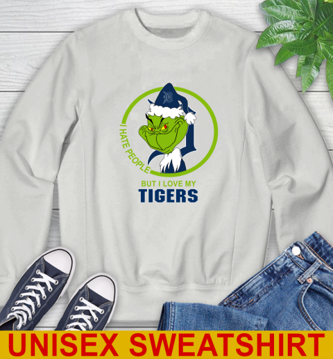 Detroit Tigers MLB Christmas Grinch I Hate People But I Love My Favorite Baseball Team Sweatshirt 5