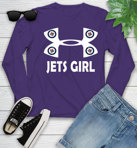 NHL Winnipeg Jets Girl Under Armour Hockey Sports Youth Long Sleeve 4