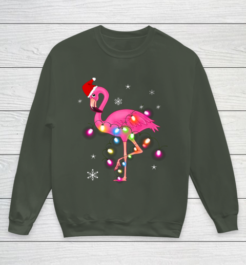Pink Flamingo Christmas Youth Sweatshirt 8