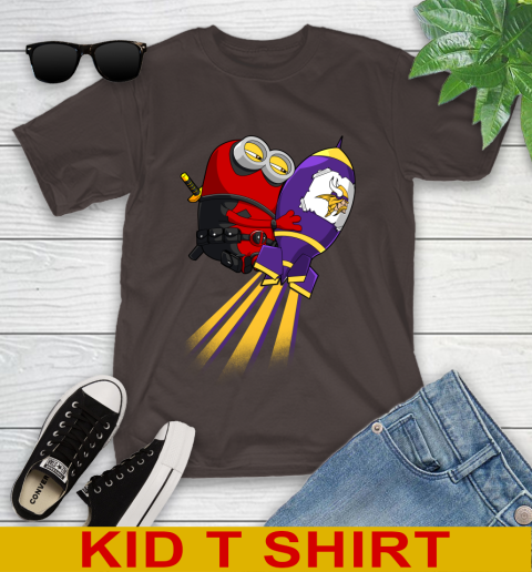 NFL Football Minnesota Vikings Deadpool Minion Marvel Shirt Youth T-Shirt 6