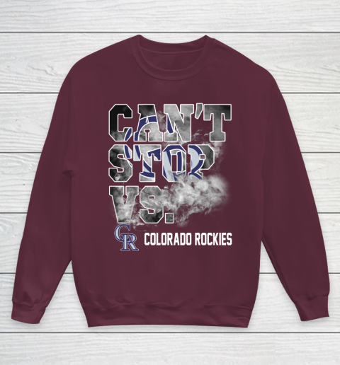 MLB Colorado Rockies Baseball Can't Stop Vs Colorado Rockies Youth Sweatshirt 4