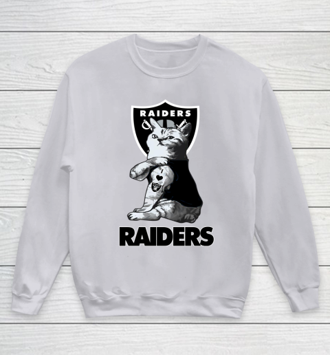 NFL Football My Cat Loves Oakland Raiders Youth Sweatshirt 3