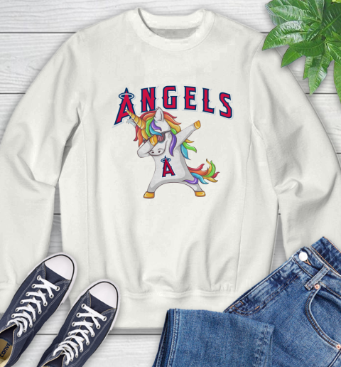 Los Angeles Angels MLB Baseball Funny Unicorn Dabbing Sports Sweatshirt