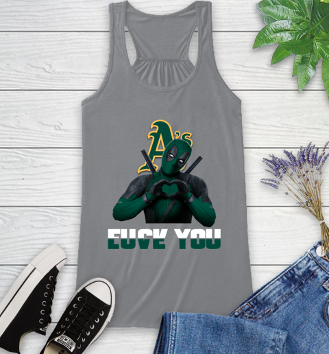 MLB Oakland Athletics Deadpool Love You Fuck You Baseball Sports Racerback Tank 4