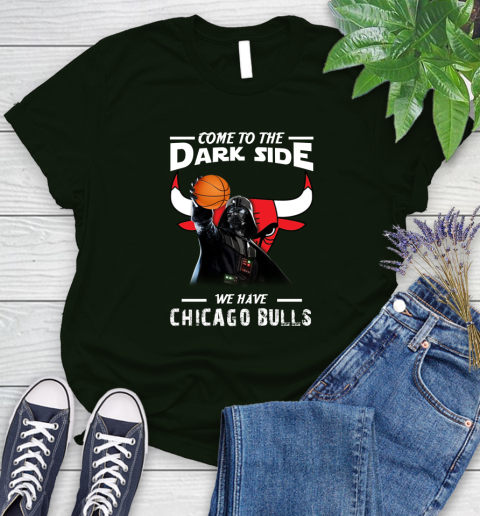NBA Come To The Dark Side We Have Chicago Bulls Star Wars Darth Vader Basketball Women's T-Shirt 6
