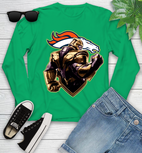 NFL Thanos Avengers Endgame Football Sports Denver Broncos Youth Long Sleeve 6