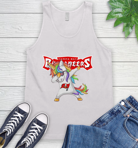 Tampa Bay Buccaneers NFL Football Funny Unicorn Dabbing Sports Tank Top