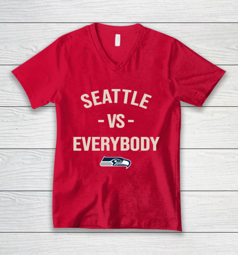 Seattle Seahawks Vs Everybody V-Neck T-Shirt 6