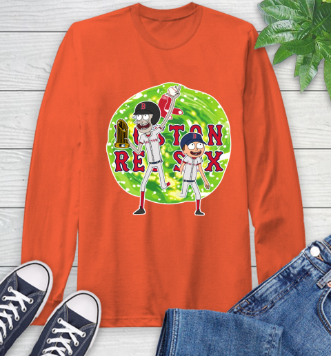MLB Boston Red Sox Rick And Morty Commissioner's Trophy Baseball Sports Long Sleeve T-Shirt 5
