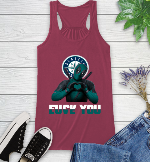 MLB Seattle Mariners Deadpool Love You Fuck You Baseball Sports Racerback Tank 7