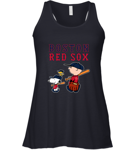 Boston Red Sox Let's Play Baseball Together Snoopy MLB Racerback Tank