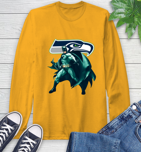 NFL Batman Football Sports Seattle Seahawks Long Sleeve T-Shirt 3