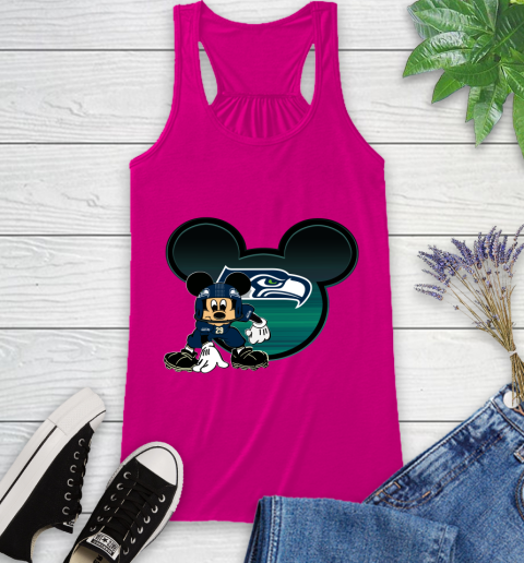 NFL Seattle Seahawks Mickey Mouse Disney Football T Shirt Racerback Tank 8