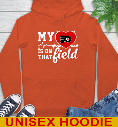 NHL My Heart Is On That Field Hockey Sports Philadelphia Flyers Hoodie 4