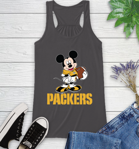 NFL Football Green Bay Packers Cheerful Mickey Mouse Shirt Racerback Tank 12