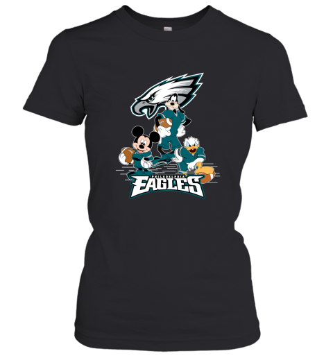 NFL Philadelphia Eagles Mickey Mouse Donald Duck Goofy Football Women's T-Shirt