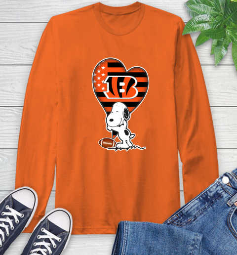 Cincinnati Bengals NFL Football The Peanuts Movie Adorable Snoopy Long Sleeve T-Shirt 5