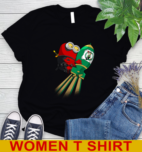 NBA Basketball Boston Celtics Deadpool Minion Marvel Shirt Women's T-Shirt