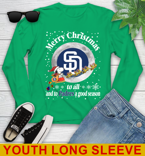 San Diego Padres Merry Christmas To All And To Padres A Good Season MLB Baseball Sports Youth Long Sleeve 7