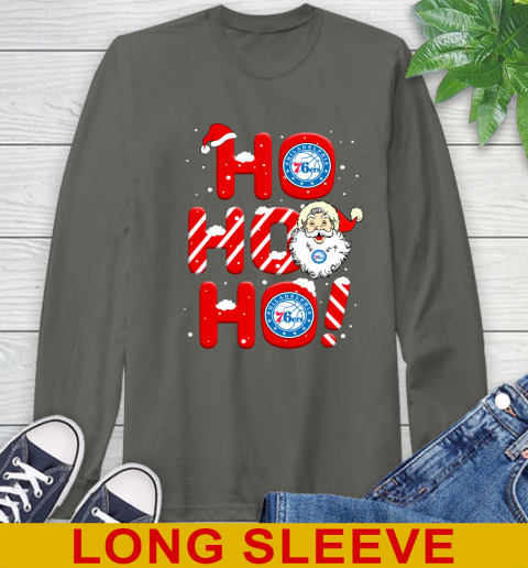 Philadelphia 76ers NBA Basketball Ho Ho Ho Santa Claus Merry Christmas Shirt Long Sleeve T-Shirt 10