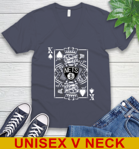 Brooklyn Nets NBA Basketball The King Of Spades Death Cards Shirt V-Neck T-Shirt 7