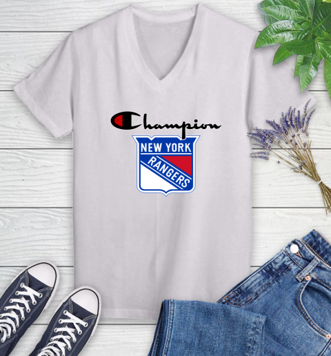 NHL Hockey New York Rangers Champion Shirt Women's V-Neck T-Shirt