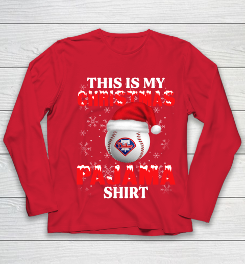 Philadelphia Phillies This Is My Christmas Pajama Shirt MLB Youth Long Sleeve 8