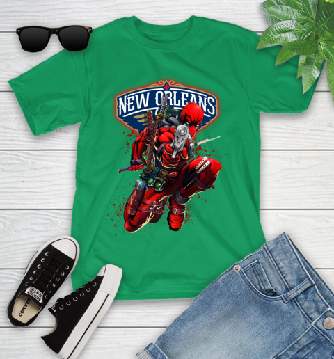 NBA Deadpool Marvel Comics Sports Basketball New Orleans Pelicans Youth T-Shirt 6