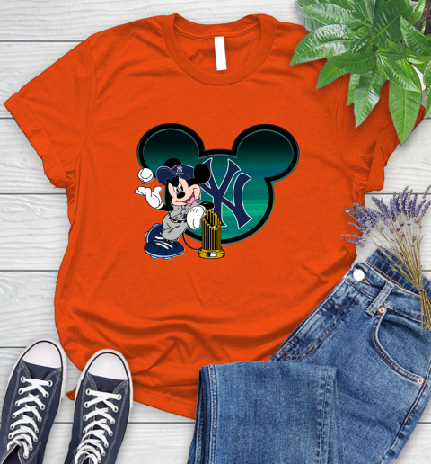 MLB New York Yankees The Commissioner's Trophy Mickey Mouse Disney Women's T-Shirt 4