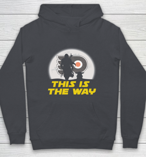 Philadelphia Flyers NHL Ice Hockey Star Wars Yoda And Mandalorian This Is The Way Youth Hoodie 5