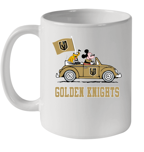NHL Hockey Vegas Golden Knights Pluto Mickey Driving Disney Shirt Ceramic Mug 11oz