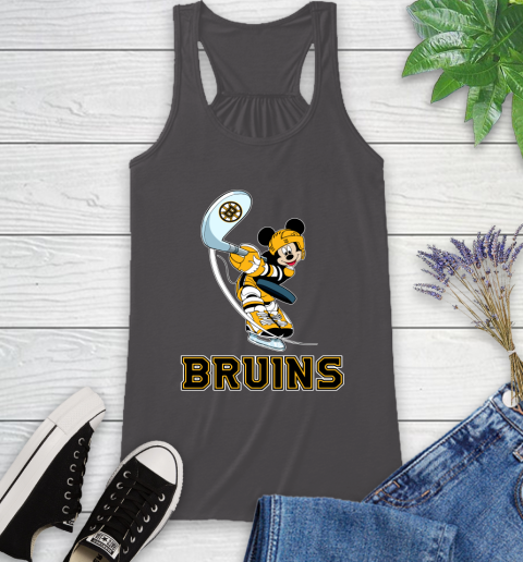 NHL Hockey Boston Bruins Cheerful Mickey Mouse Shirt Racerback Tank 12