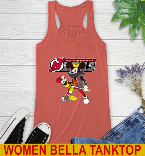 New Jersey Devils NHL Hockey Mickey Peace Sign Sports Racerback Tank 4