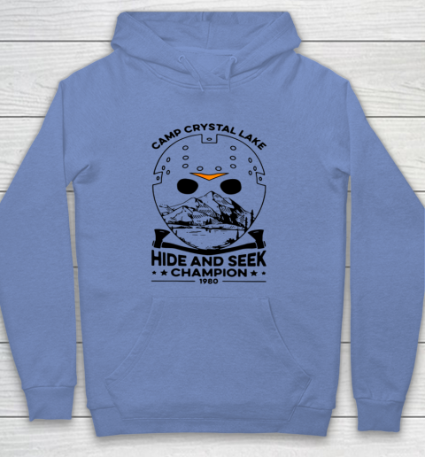 Camp Hide And Seek Champion Crystal Lake 1980 Halloween Youth Hoodie 7