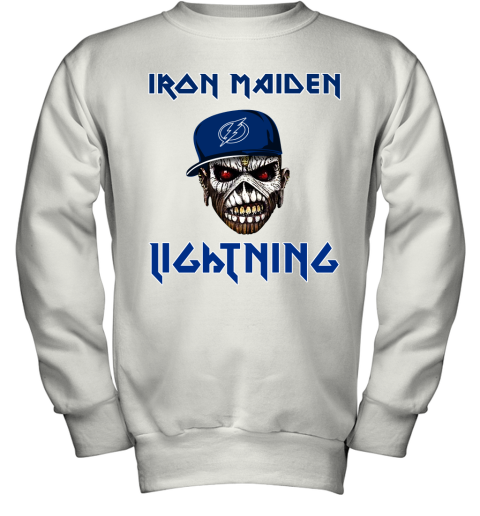 NHL Tampa Bay Lightning Iron Maiden Rock Band Music Hockey Sports QvmzA7OKnCv youth sweatshirt 47 95 151514 front white