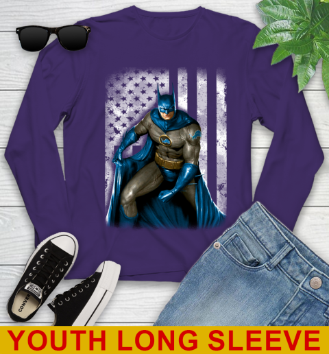 Detroit Lions NFL Football Batman DC American Flag Shirt Youth Long Sleeve 4