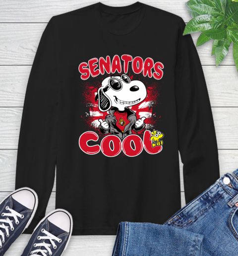 NHL Hockey Ottawa Senators Cool Snoopy Shirt Long Sleeve T-Shirt