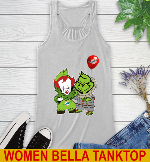 Miami Dolphins Baby Pennywise Grinch Christmas NFL Football Racerback Tank