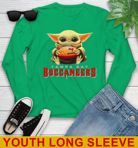 NFL Football Tampa Bay Buccaneers Baby Yoda Star Wars Shirt Youth Long Sleeve 7