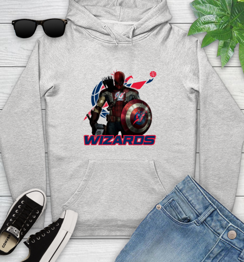 Washington Wizards NBA Basketball Captain America Thor Spider Man Hawkeye Avengers Youth Hoodie