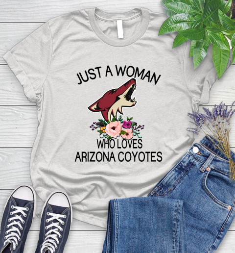 NHL Just A Woman Who Loves Arizona Coyotes Hockey Sports Women's T-Shirt