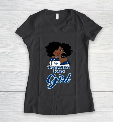 Tampa Bay Rayss Girl MLB Women's V-Neck T-Shirt 8