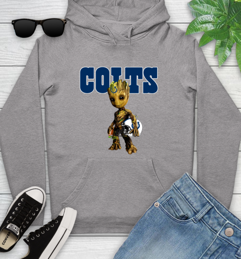 Indianapolis Colts NFL Football Groot Marvel Guardians Of The Galaxy Youth Hoodie 6