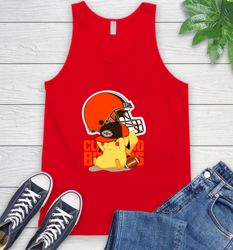 NFL Pikachu Football Sports Cleveland Browns Tank Top 6