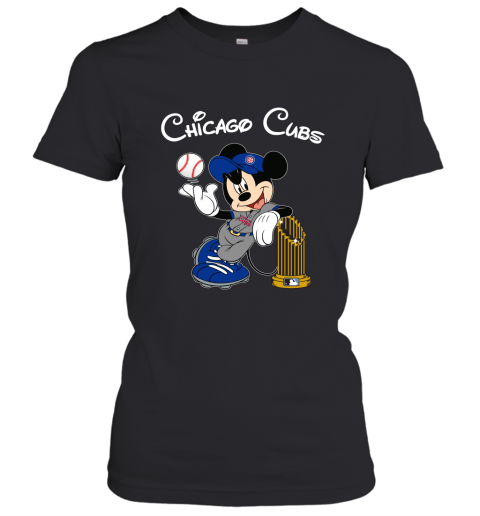 Chicago Cubs Mickey Taking The Trophy MLB 2019 Women's T-Shirt