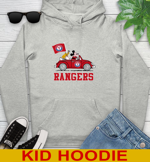 MLB Baseball Texas Rangers Pluto Mickey Driving Disney Shirt Youth Hoodie
