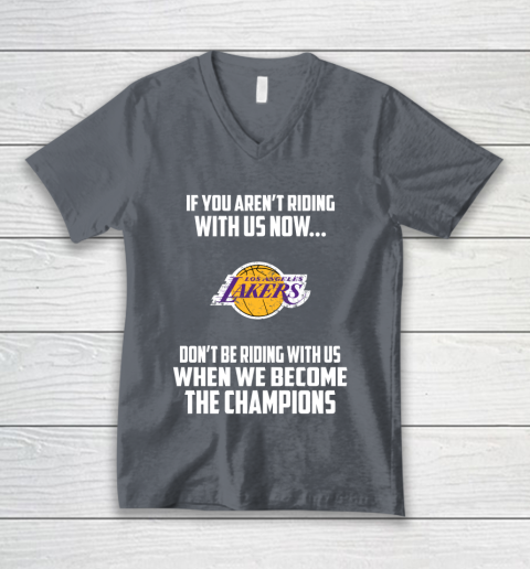 NBA Los Angeles Lakers Basketball We Become The Champions V-Neck T-Shirt 4